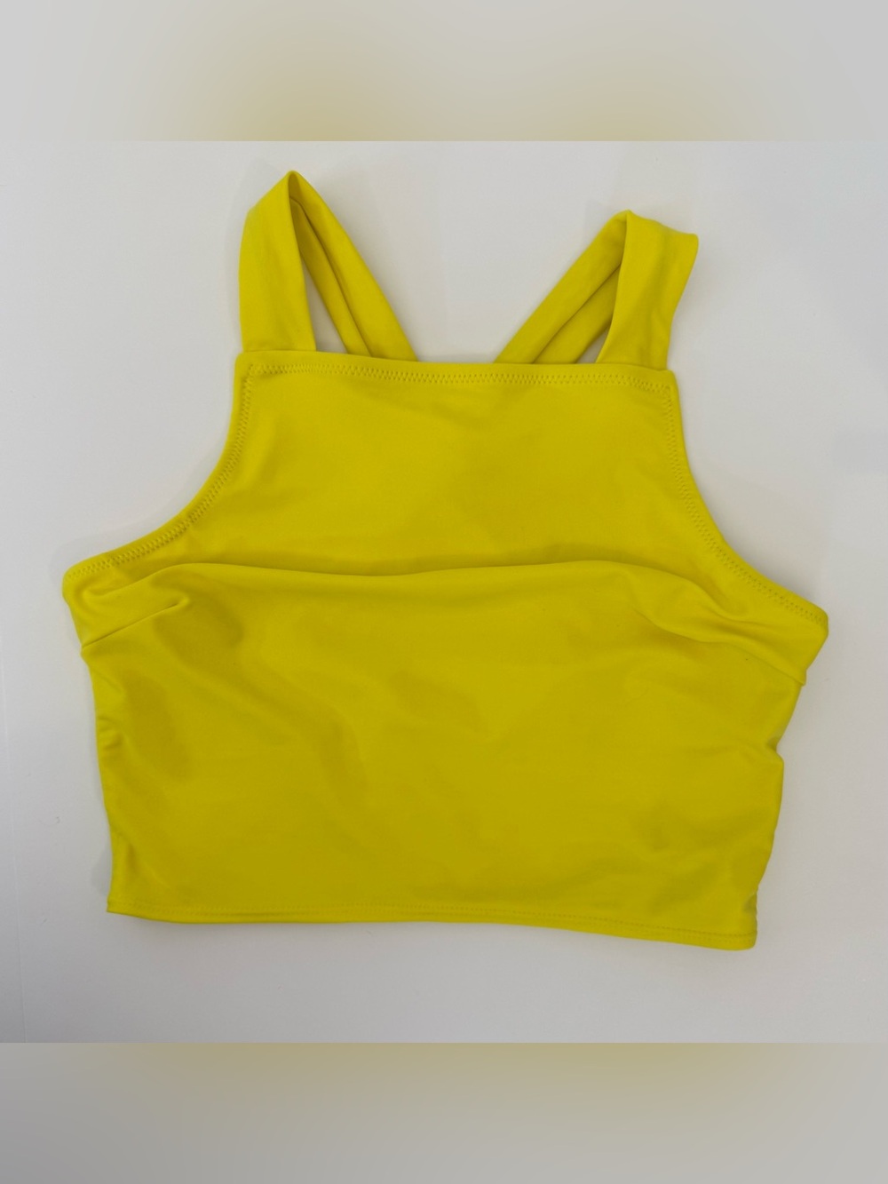 Old Navy High-Neck Long-Line Apron-Strap Swim Top for Women -size M